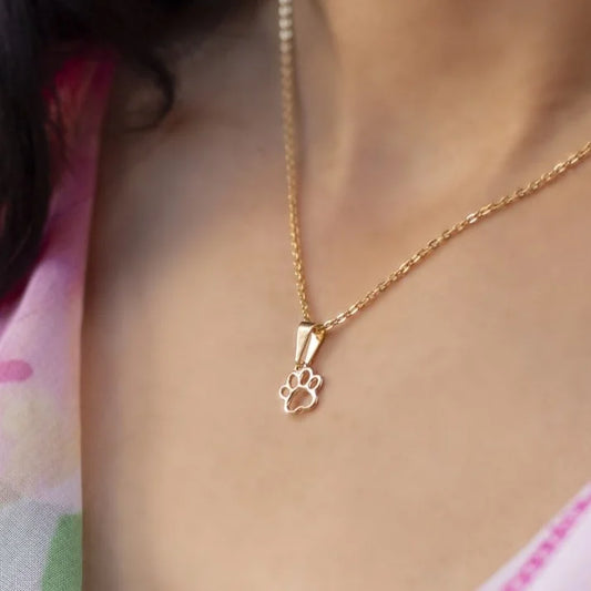 Colgante Huella Perro Mini Oro Laminado 18k