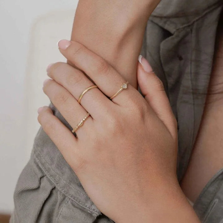 Anillo Corazon Circonias Oro Laminado 18k
