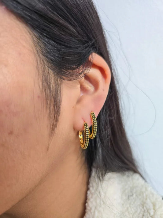 Arete Candonga Curvi Oro Laminado 18k