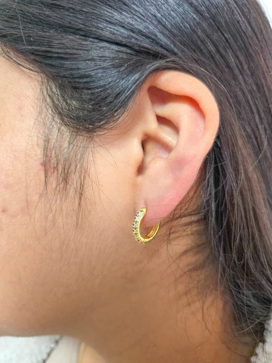 Arete Candonga Colors Delgada Oro Laminado 18k