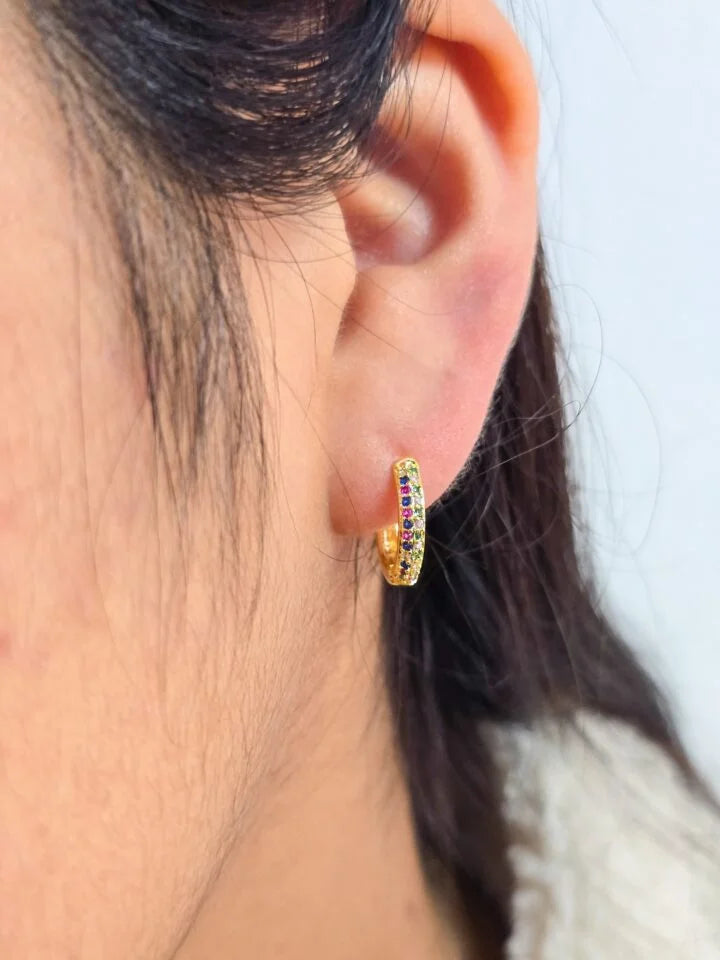 Arete Candonga Colors Delgada Oro Laminado 18k