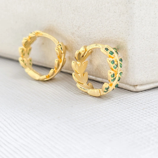 Arete Candonga Hoja Real Oro Laminado 18k