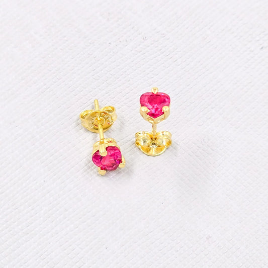 Aros Topos Corazón Oro Laminado 18k