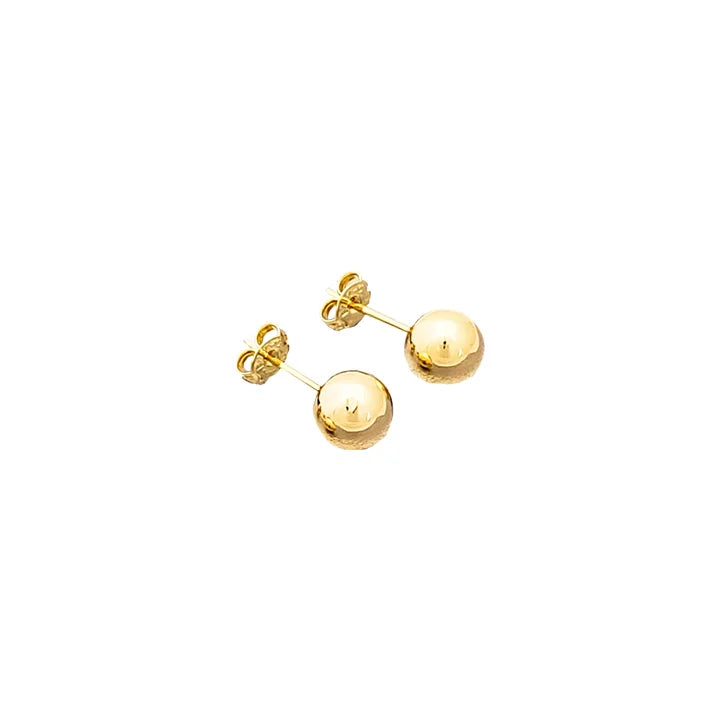 Arete Topo Balín 8mm Oro Laminado 18k