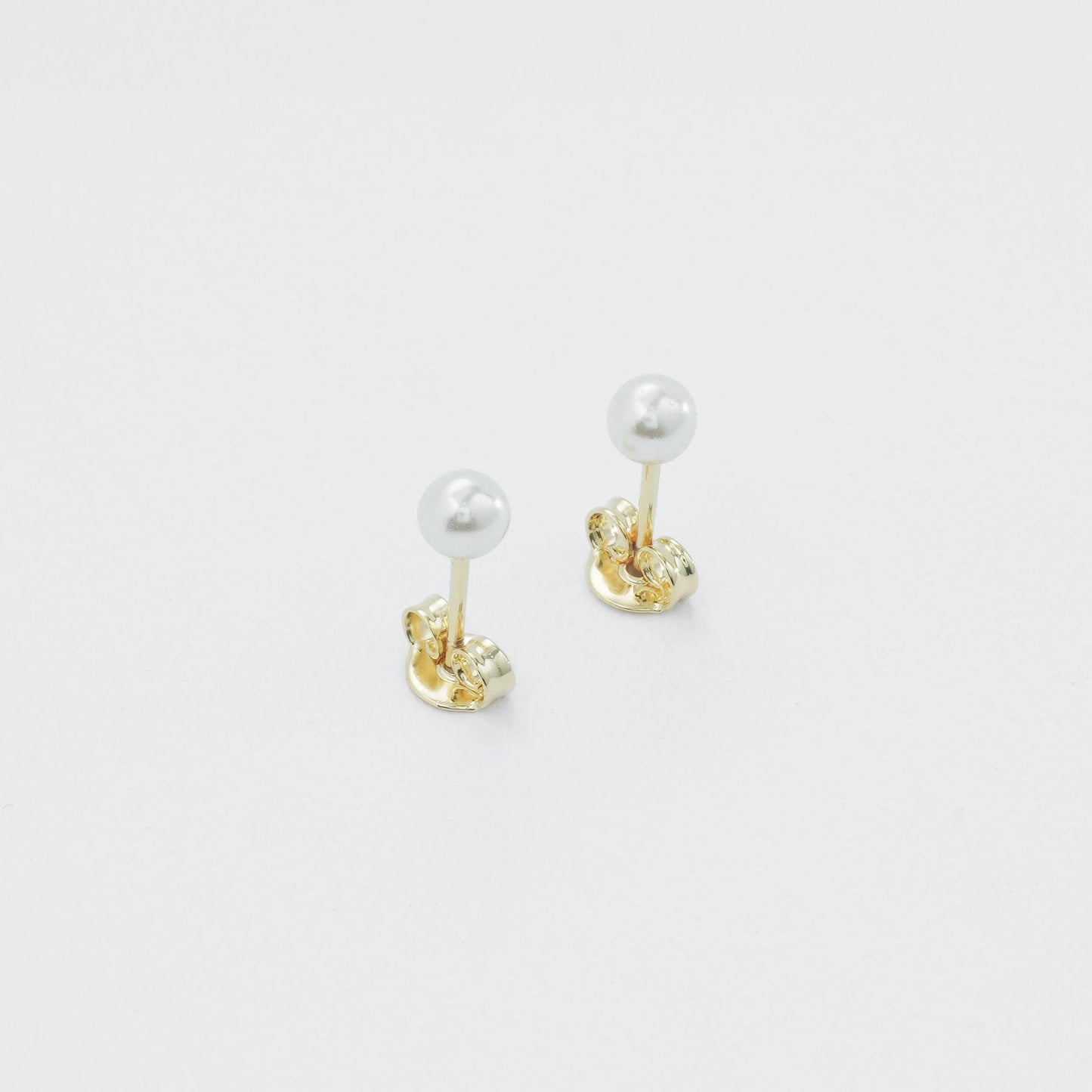 Aros Topos Perla Mini Oro Laminado 18k