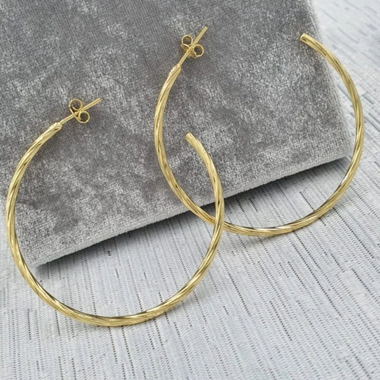 Arete Candonga Espiral Mediana Oro Laminado 18k