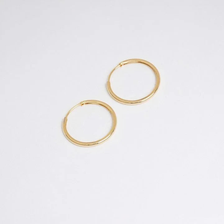 Aros Candonga Lisa Mediana Oro Laminado 18k