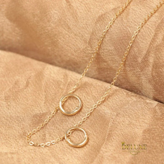 Conjunto Cadena Tejido Aros y Candongas Baby Oro Laminado 18k