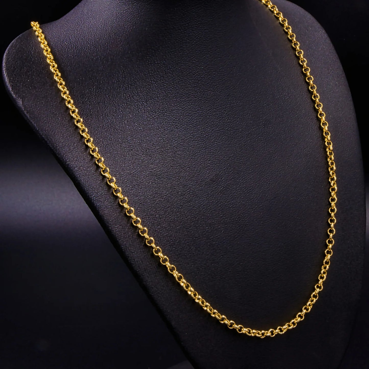 Cadena Tejido Rolo Semi Delgada Oro Laminado 18k