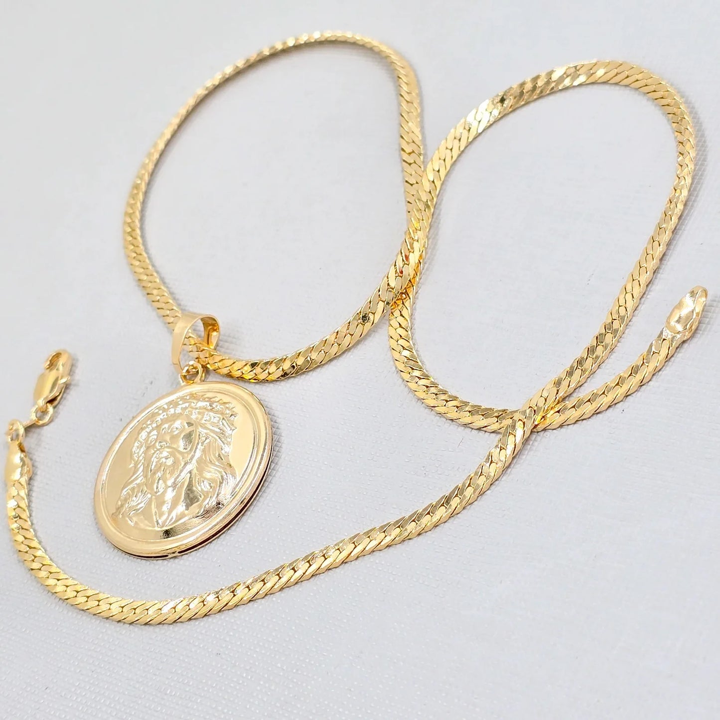 Cadena Tejido Serpiente Oro Laminado 18k