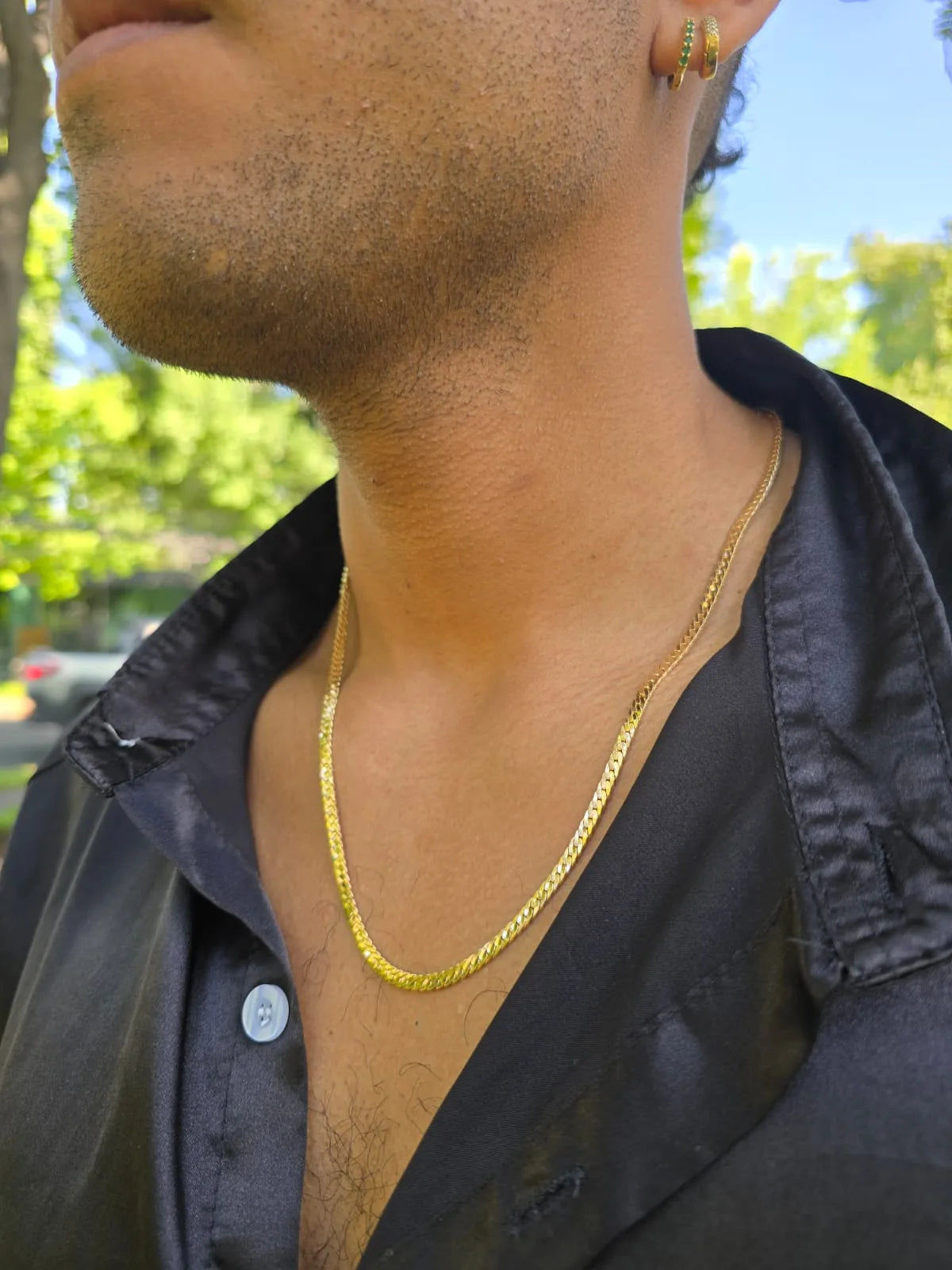 Cadena Tejido Serpiente Oro Laminado 18k