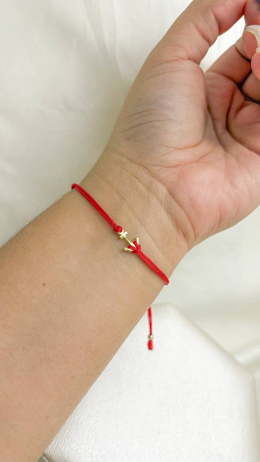 Brazalete de Ancla en Hilo Oro laminado 18k