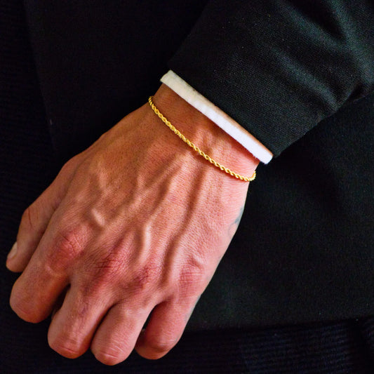 Pulsera Tejido Tourbillon Oro Laminado 18k