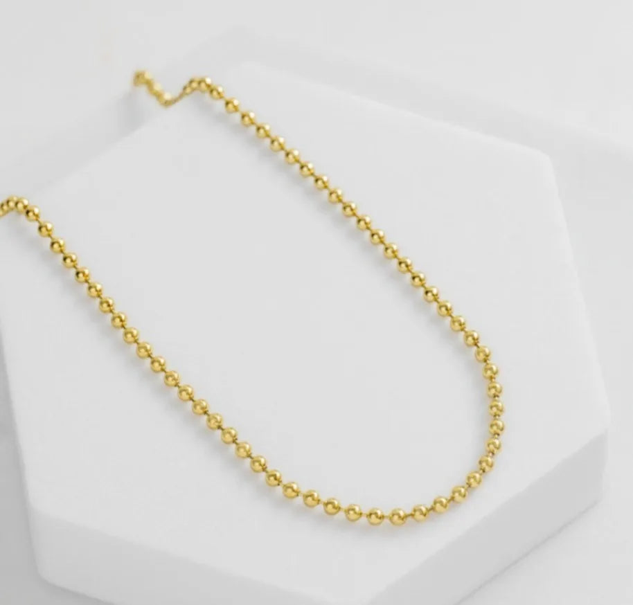 Cadena Tejido Militar Semi Gruesa oro laminado 18k