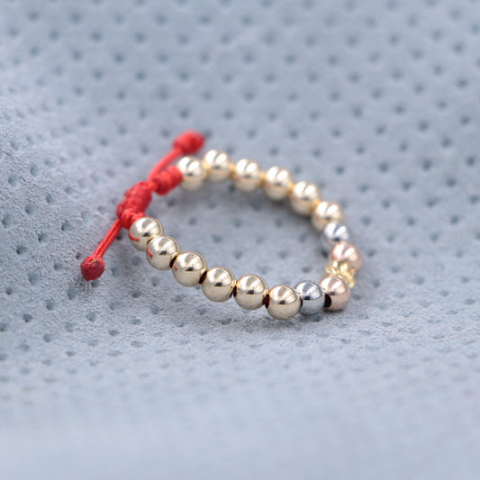 Anillo Tres Oros Balín Oro Laminado 18k