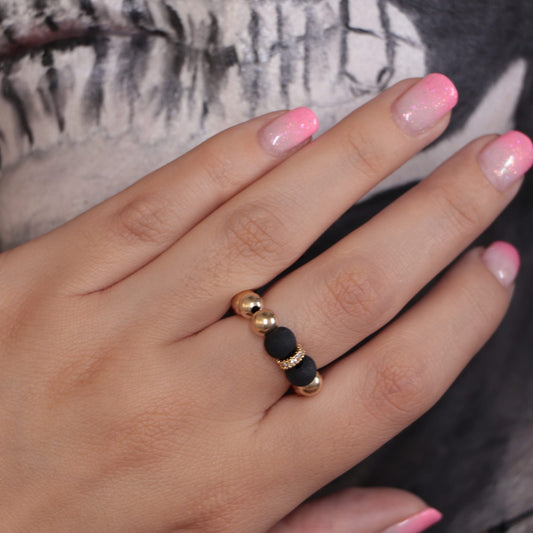 Anillo dorado balín oro laminado 18k