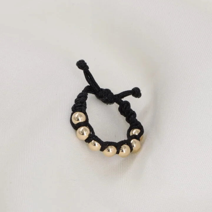 Anillo Tejido Macramé Unisex Oro Laminado 18k