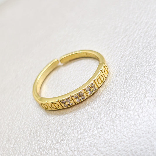 Anillo Ct Kingdom Ajustable Oro Laminado 18k
