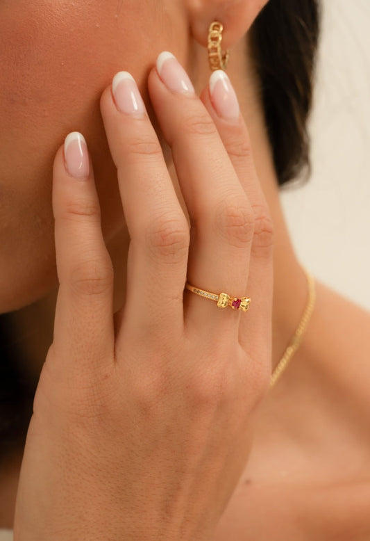 Anillo Scarlet Enchanted Oro Laminado 18k