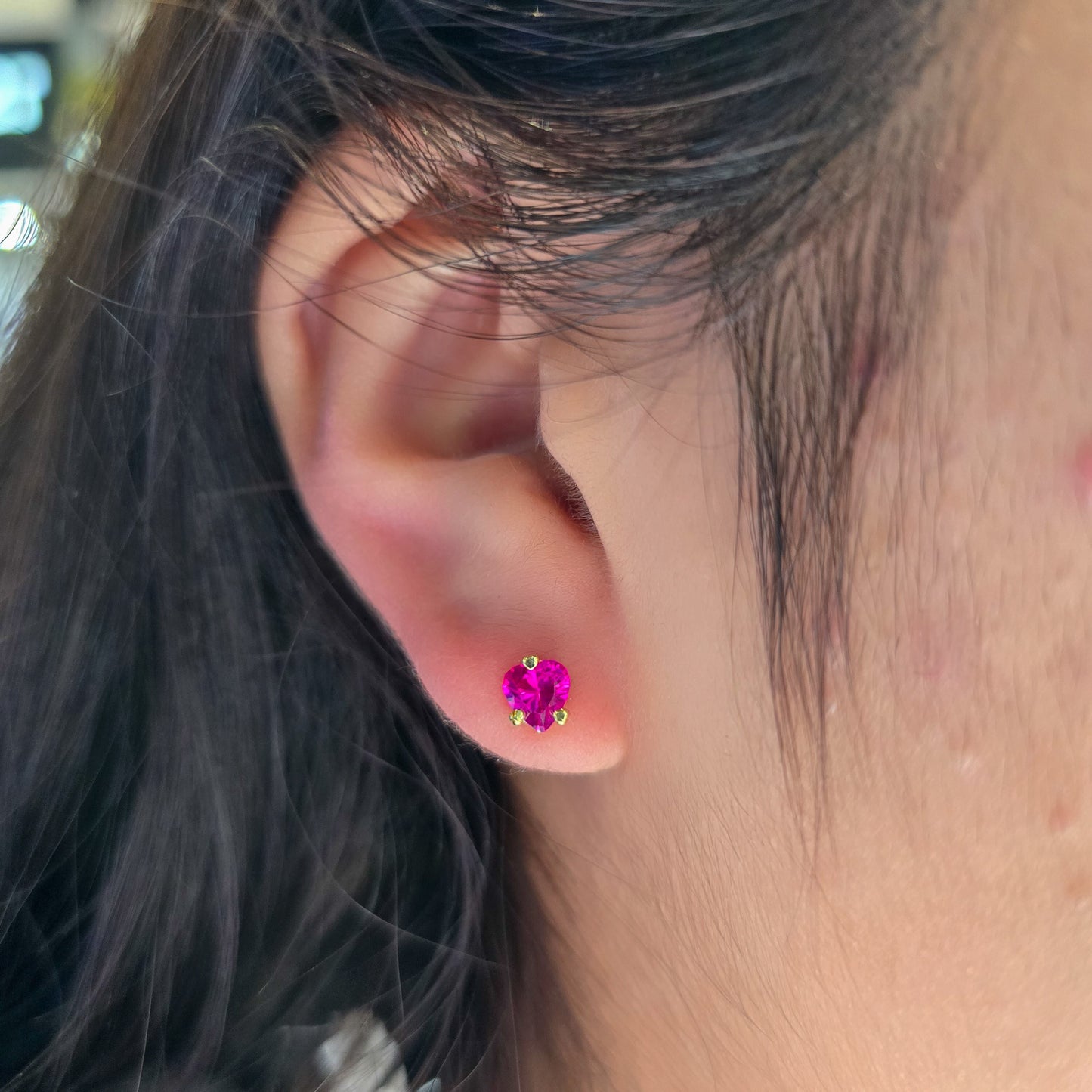 Aros Topos Corazón Oro Laminado 18k