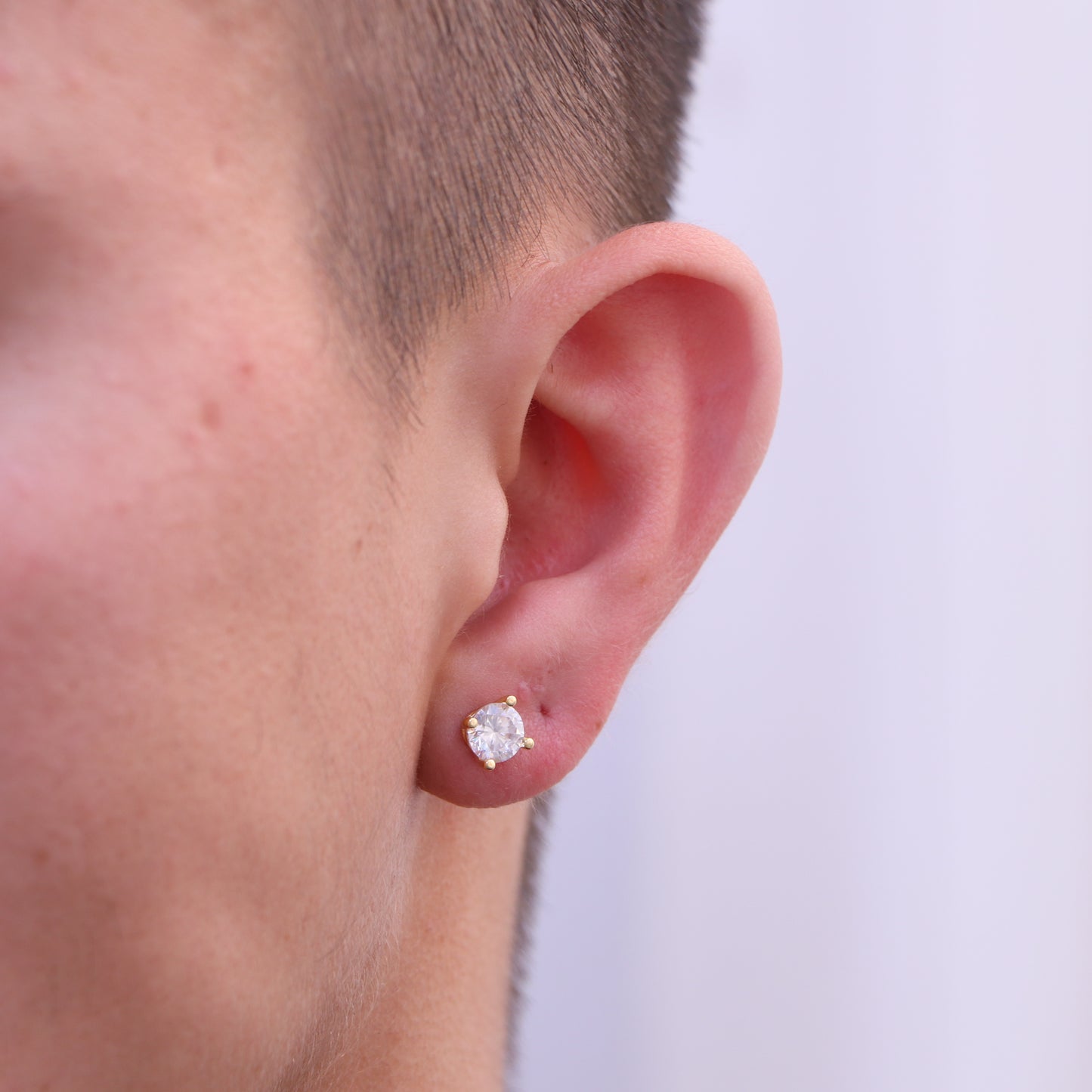 Arete Topo Swarovski Cuatro Puntos Oro Laminado 18k