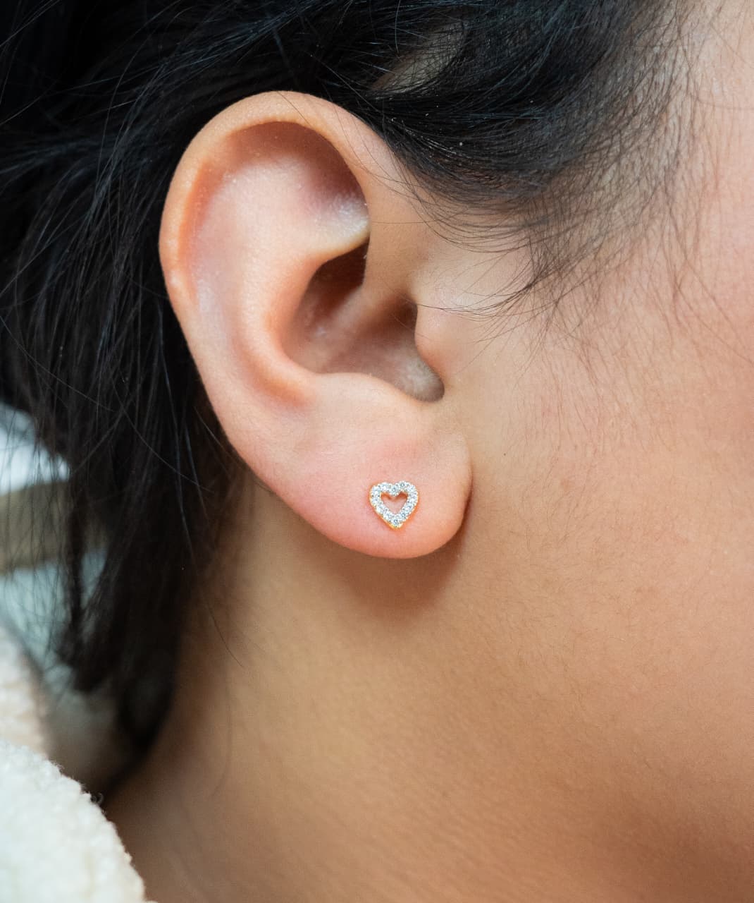 Aros Free Love Cristal Oro Laminado 18k