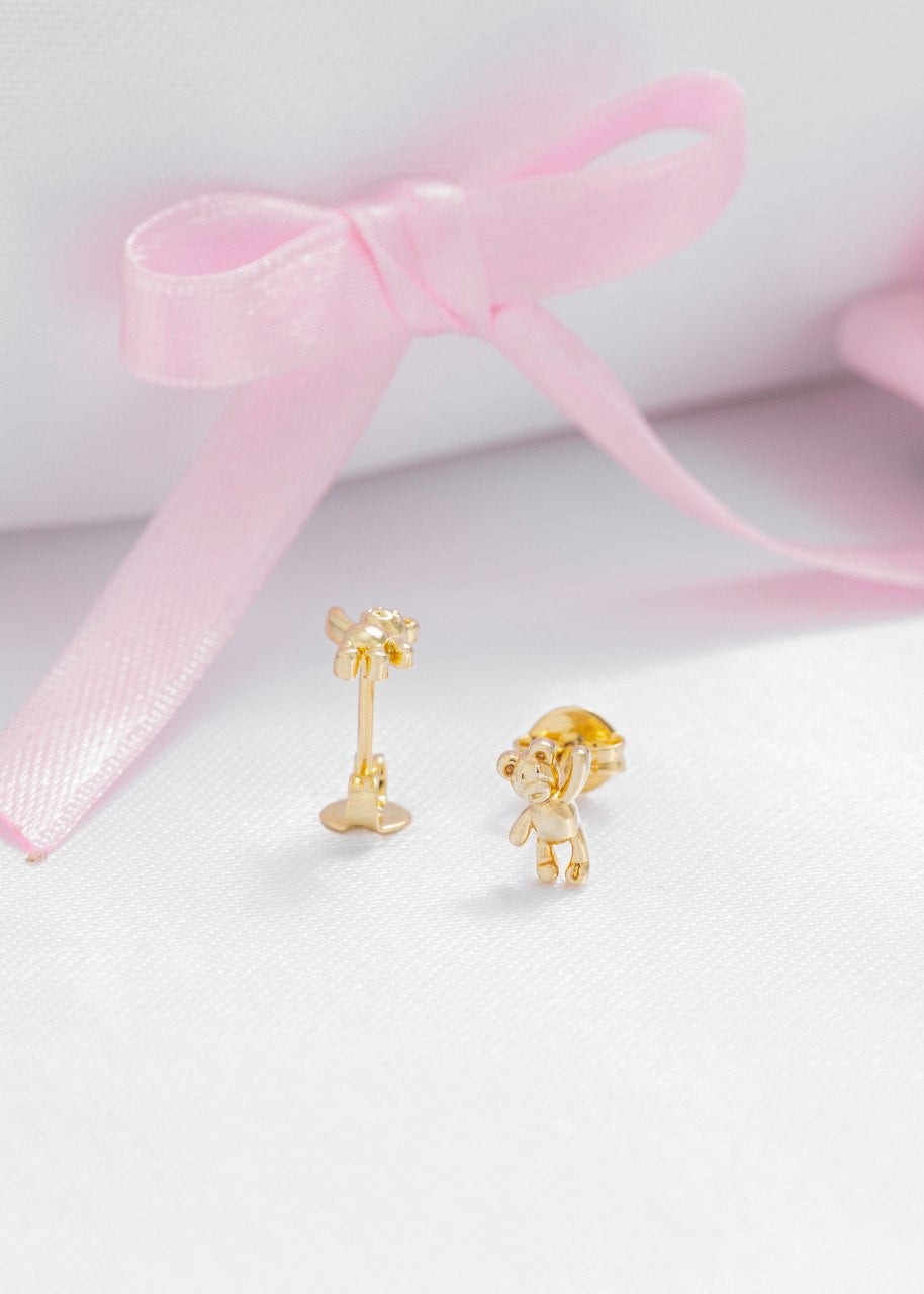 Aros Ositos Oro Laminado 18k