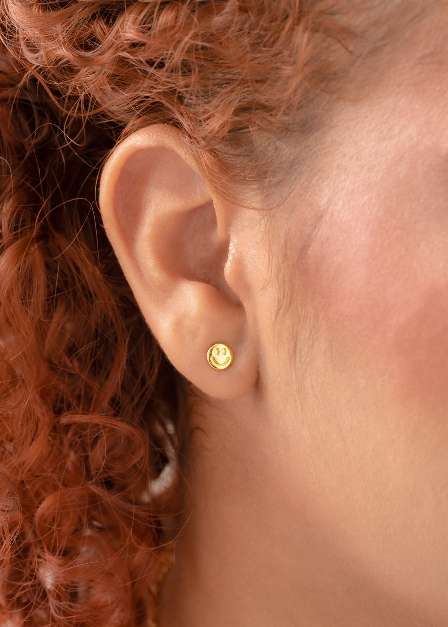 Aretes Smile Oro Laminado 18k