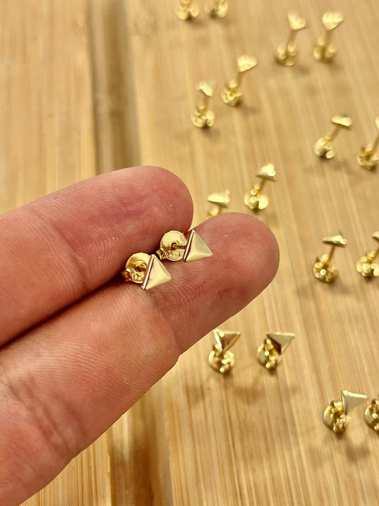Aros Topos Triángulos Mini Oro Laminado 18k