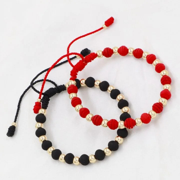 Brazalete Rojo Balín Oro Laminado 18k