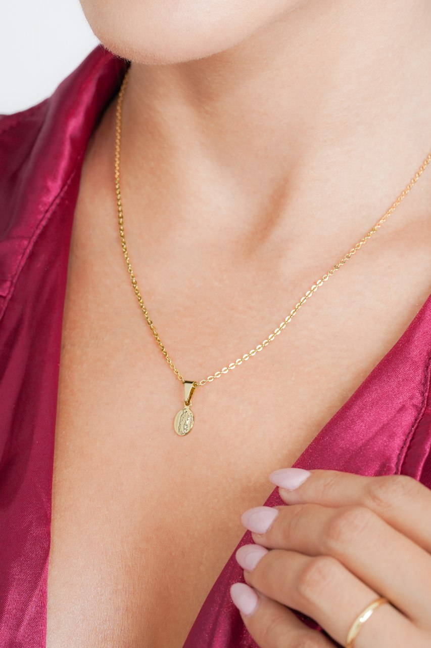 Cadena Tejido Aros Delgada Oro Laminado 18k