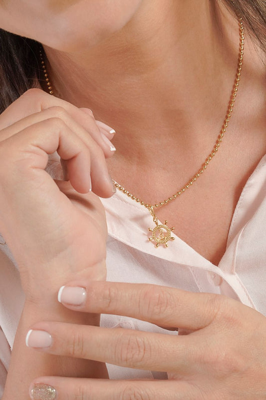 Cadena Tejido Militar Mediana Oro Laminado 18k