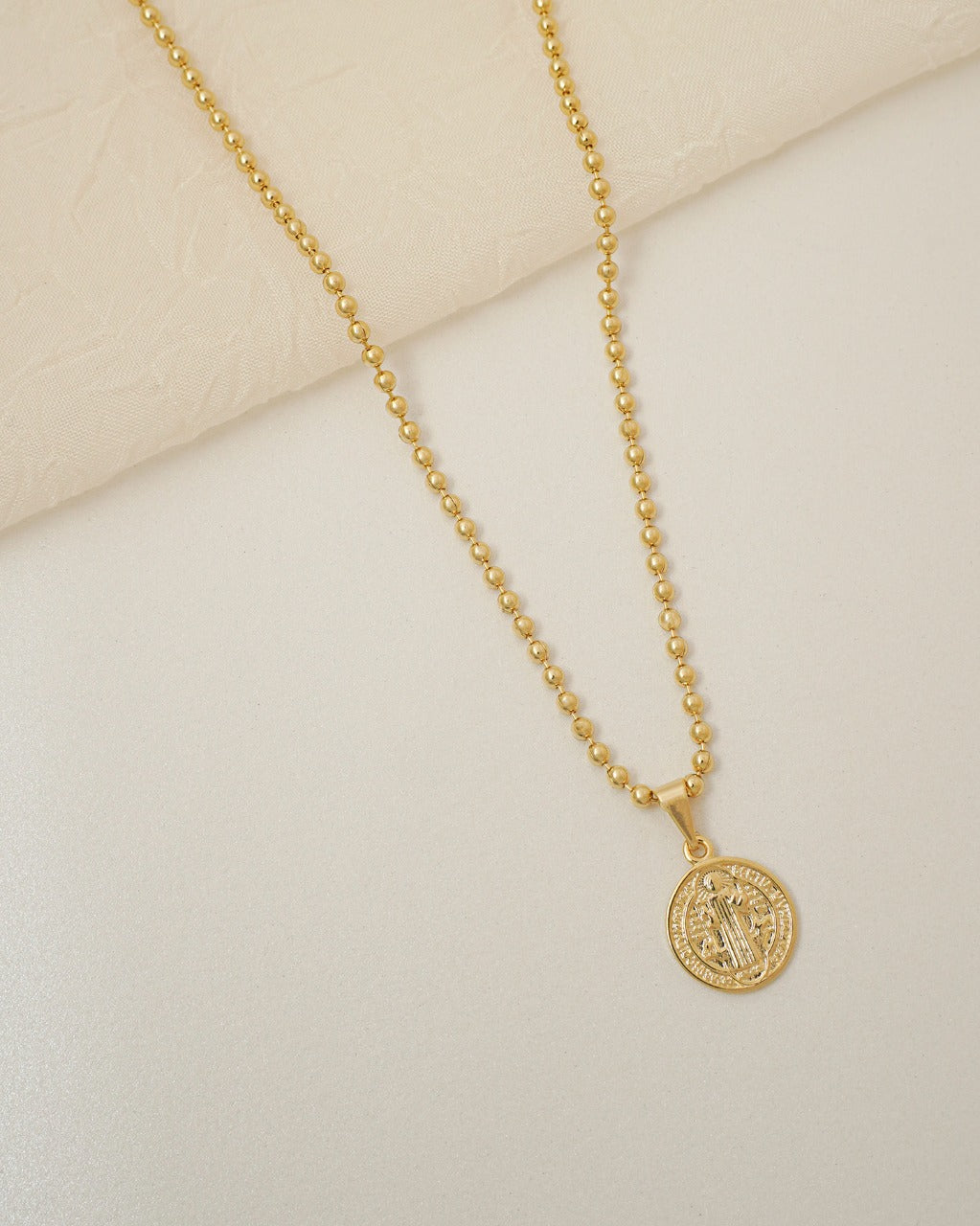 Cadena Tejido Militar Mediana Oro Laminado 18k