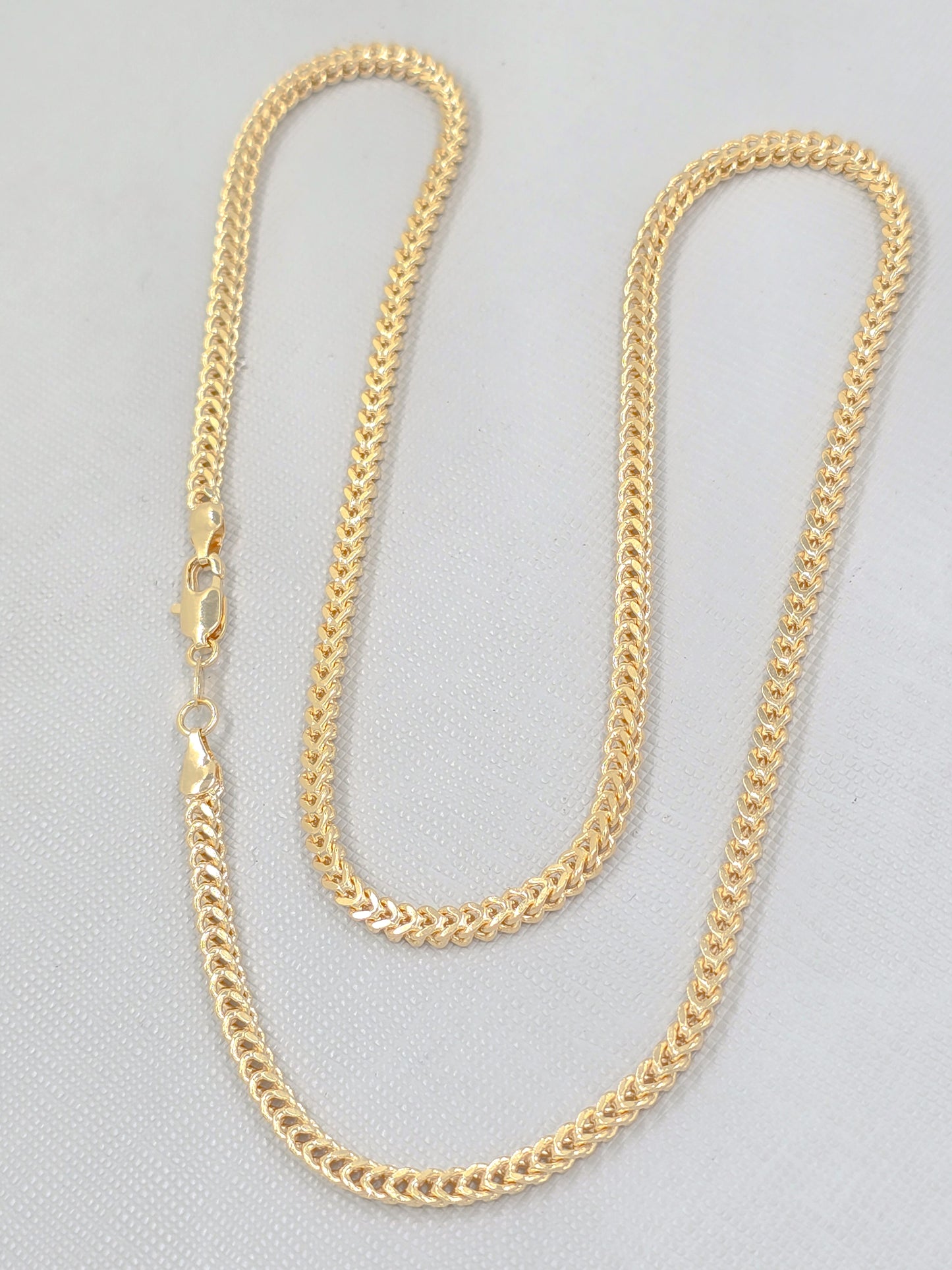 Cadena Tejido Franco Oro Laminado 18k