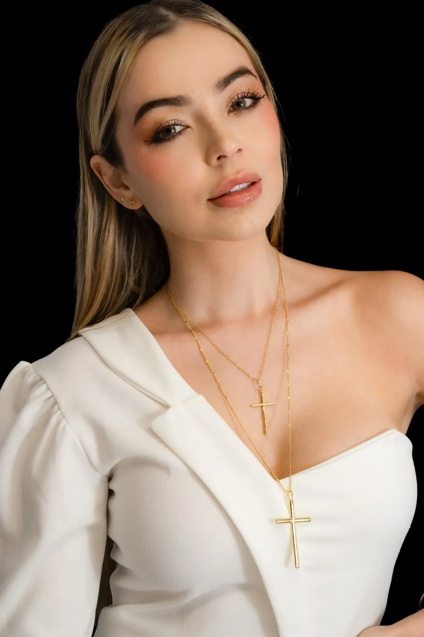 Colgante Cruz Lúmen Oro Laminado 18k