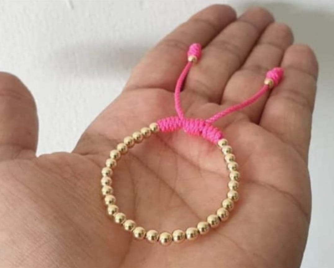Brazalete Dorado Balín Oro Laminado 18K