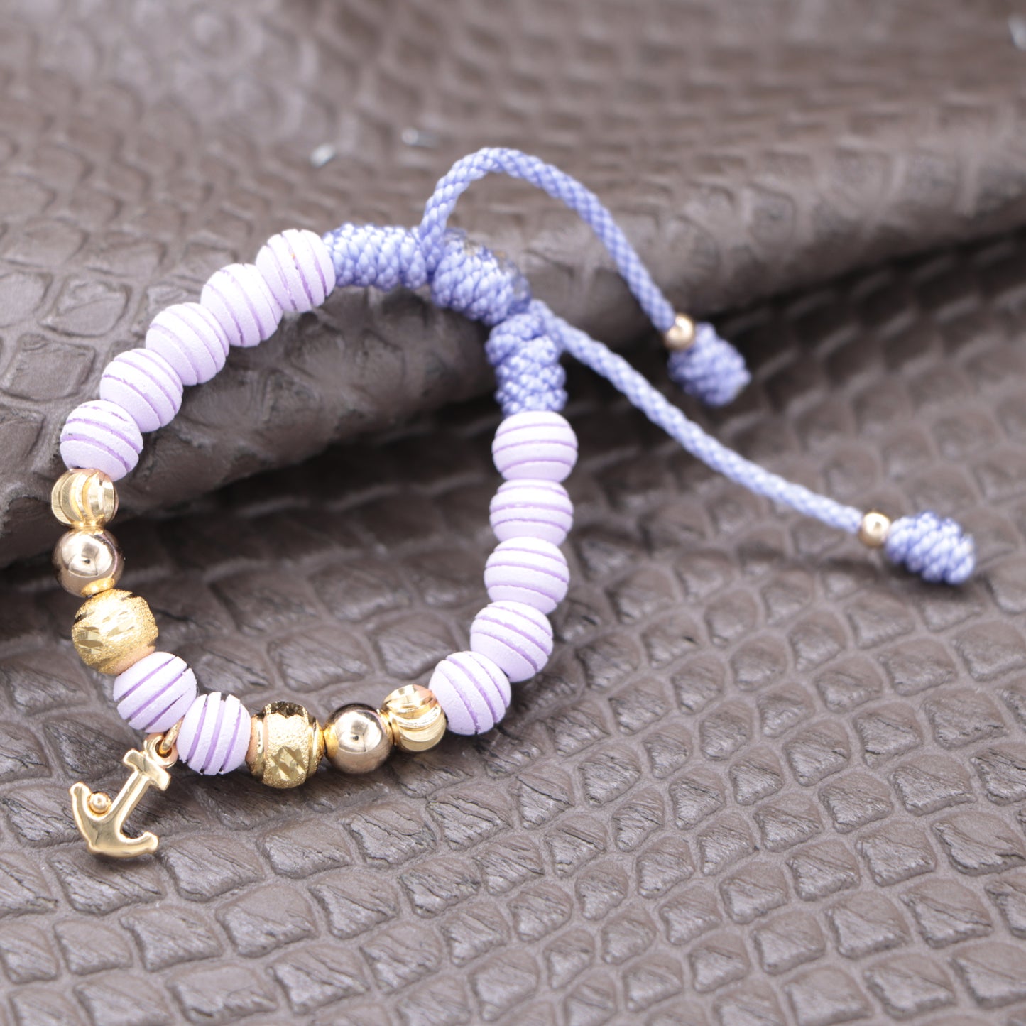 Brazalete Con Colgante Ancla Balín Oro Laminado 18k