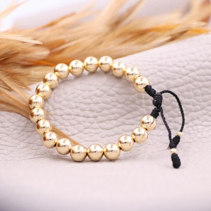 Brazalete Todo Oro Balín Oro Laminado 18k
