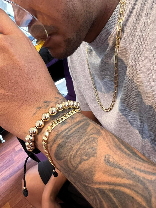 Brazalete Todo Oro Balín Oro Laminado 18k
