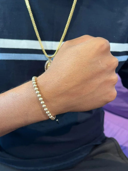 Brazalete Todo Oro Balín Oro Laminado 18k