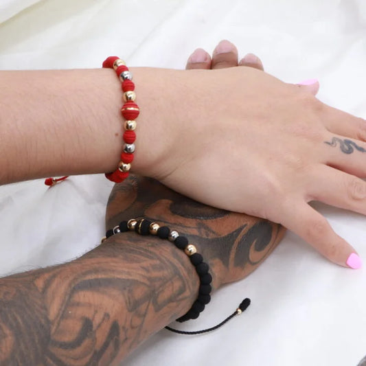 Manillas Pareja Dos Oros Balín Oro Laminado 18k