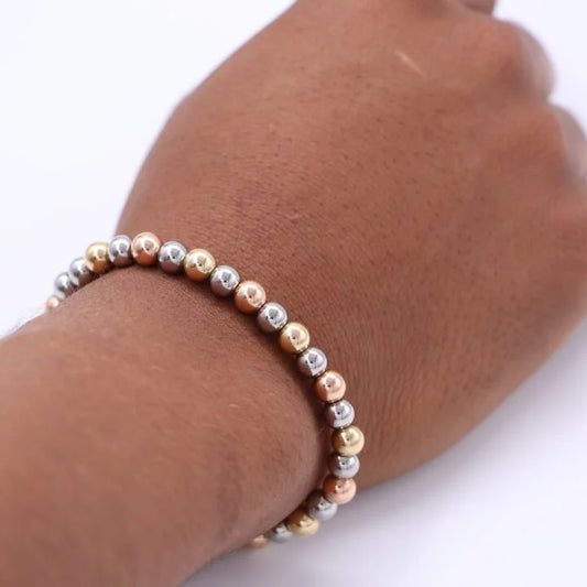 Brazalete Tres Oros Balín Oro Laminado 18k