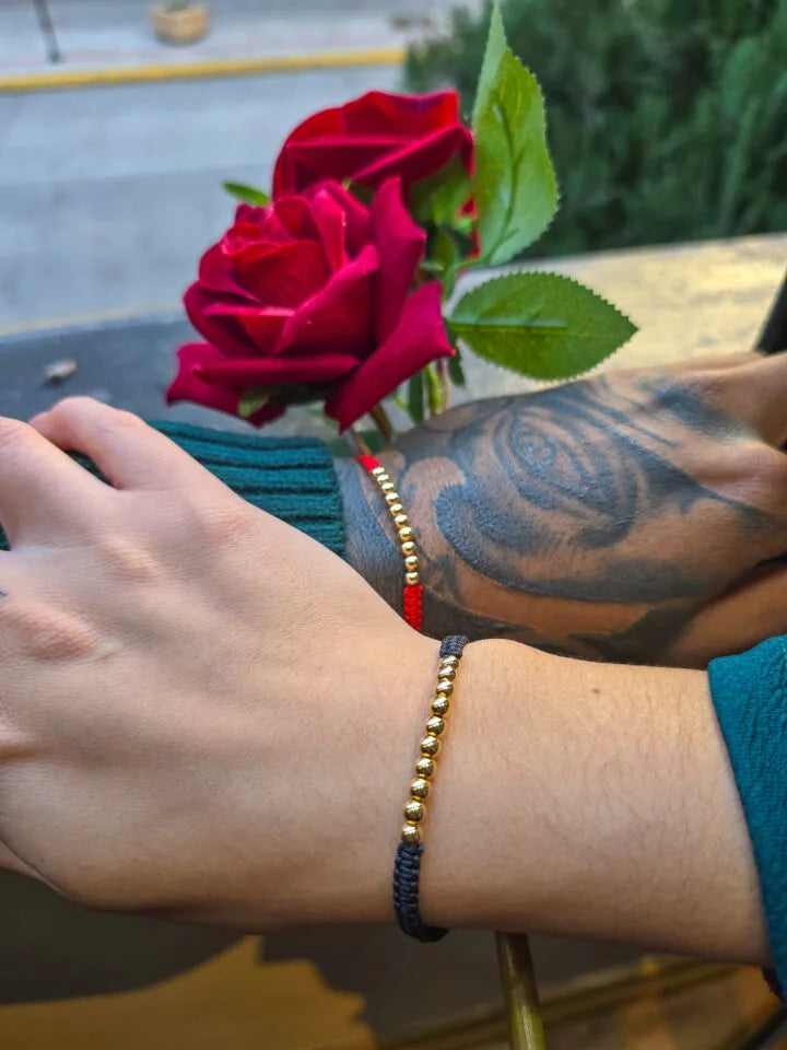 Promoción Brazaletes En Macramé Para Parejas Oro Laminado 18k