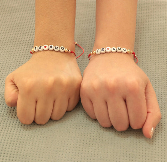 Pulseras Te Amo Parejas Oro Laminado 18k