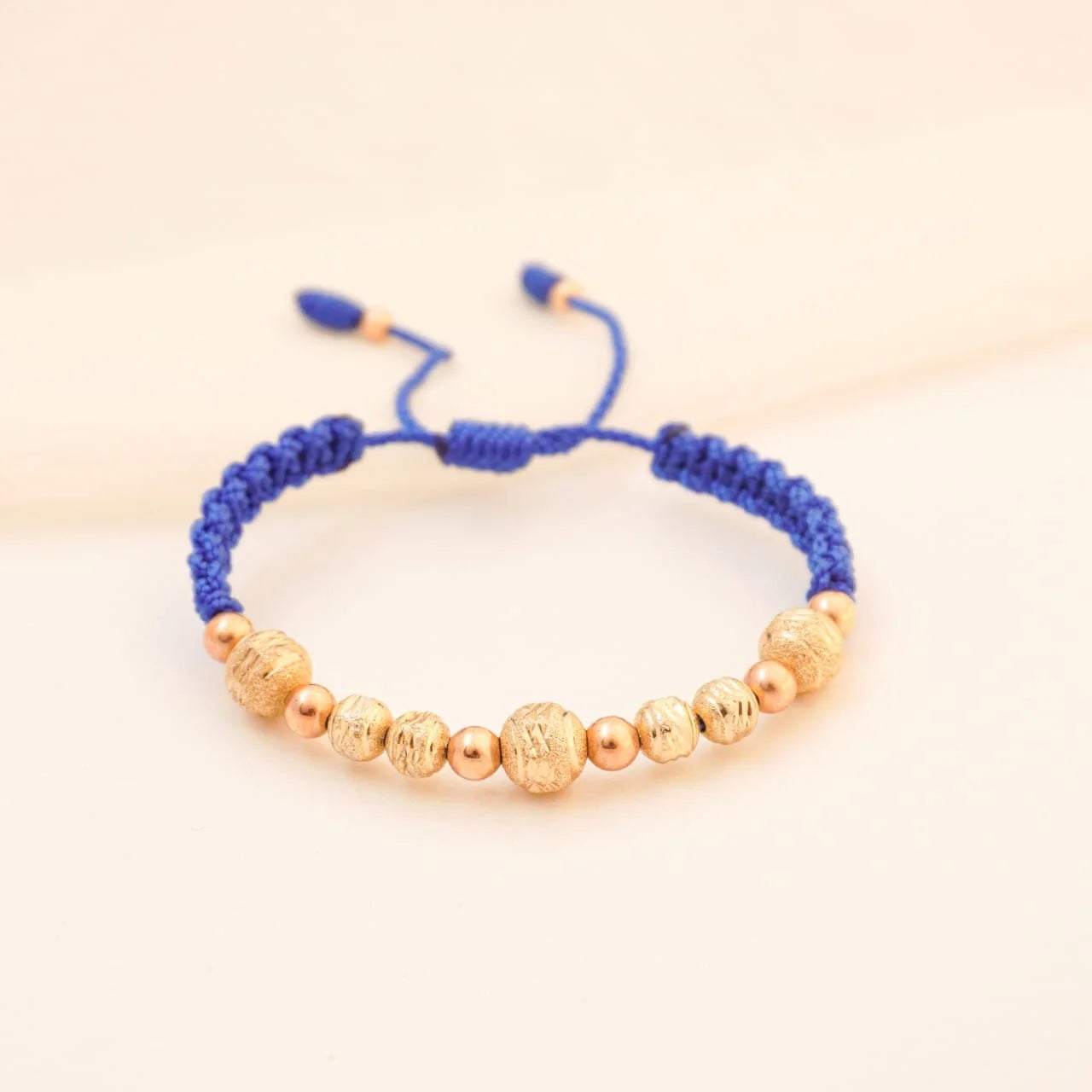 Brazalete Azul Balín Oro Laminado 18k