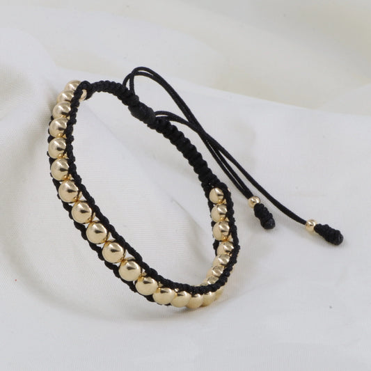 Brazalete Tejido Tubular Oro Laminado 18k