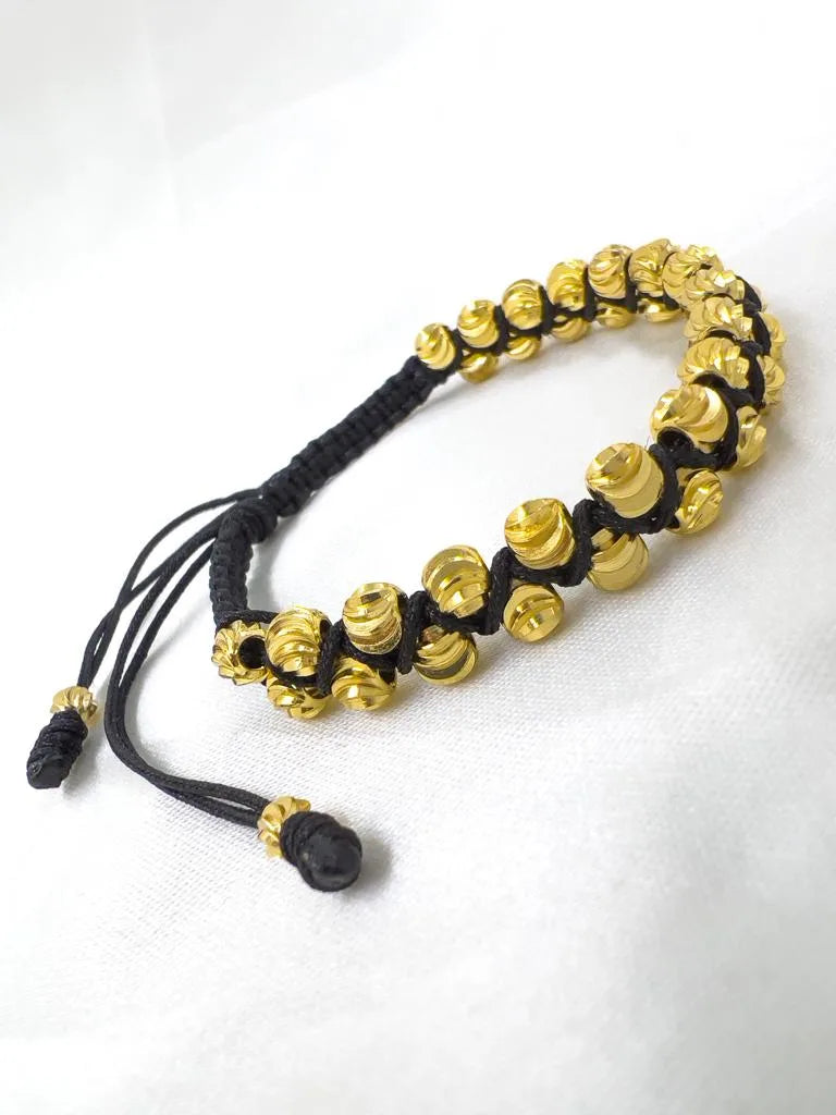 Brazalete Macramé Cruzado Oro Laminado 18K