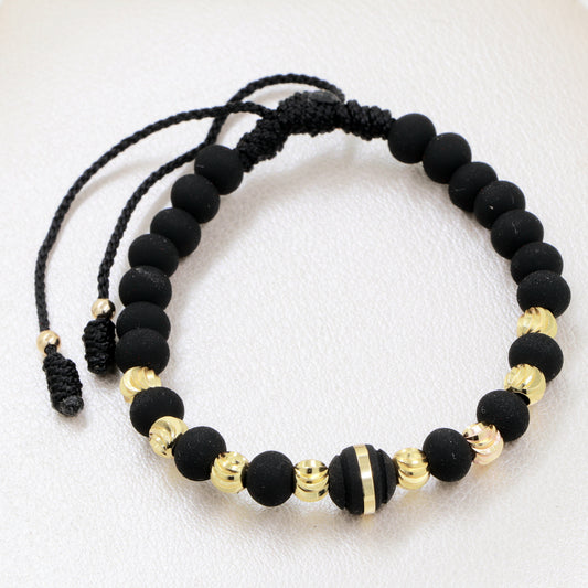 Brazalete Balines Italianos En Oro Laminado 18K