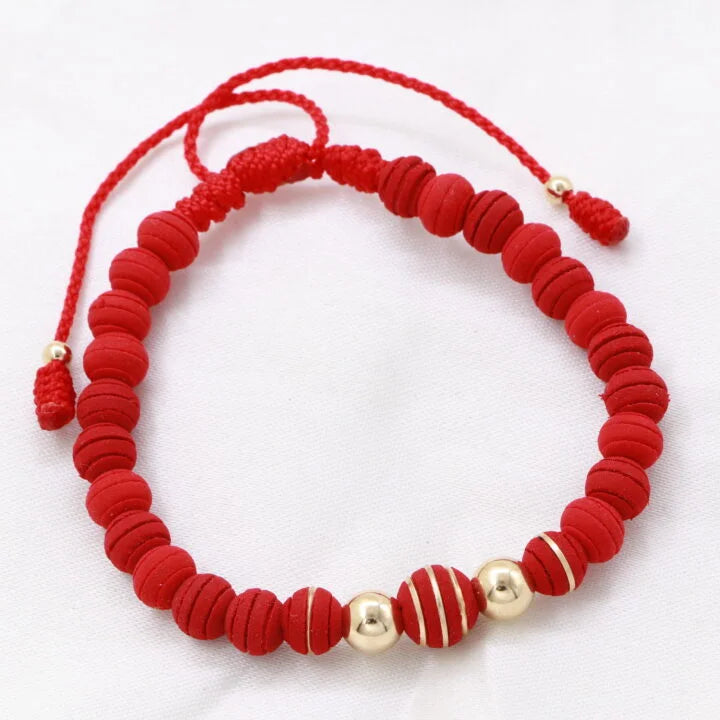 Brazalete Pareja Balines Dorados Oro Laminado 18K