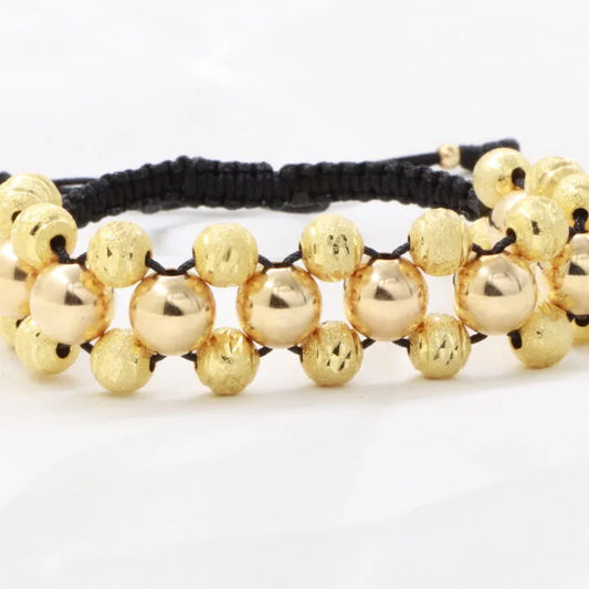 Brazalete Balín Diamantado En Oro Laminado 18k